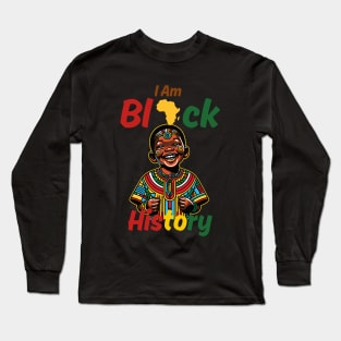 I Am Black History Kids Boys Men Black History Month Long Sleeve T-Shirt